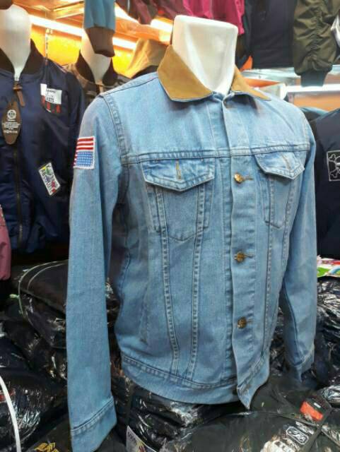 Jaket Jeans Clasic Dilan Cowok - Jaket Denim Kerah Pria - Jaket 1990