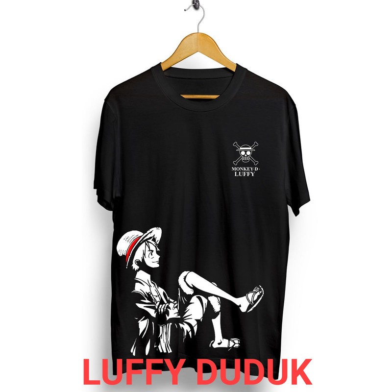 Kaos Distro ONE PIECE LUFFY DUDUK - Allsize fit L