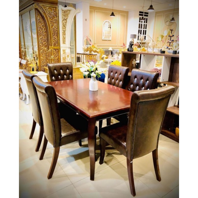 Meja Makan Kayu 6 kursi ( khusus Manado)