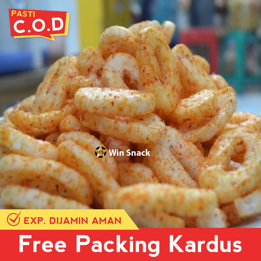 

SNACK MAKANAN RINGAN KILOAN RING IKAN PEDAS / KRUPUK IKAN / KRUPUK PEDAS 125 GRAM CAMILAN PEDAS