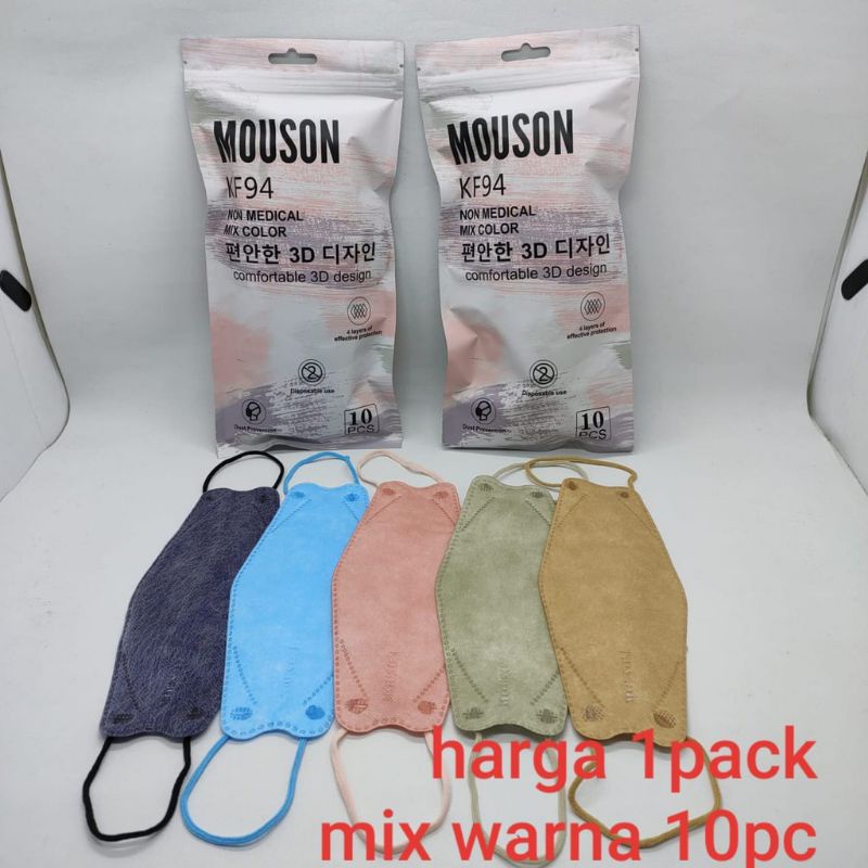 Masker Kf94 Mouson Mix warna isi 10pcs