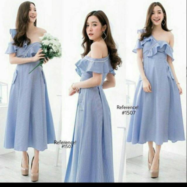 One shoulder dress Zara salur