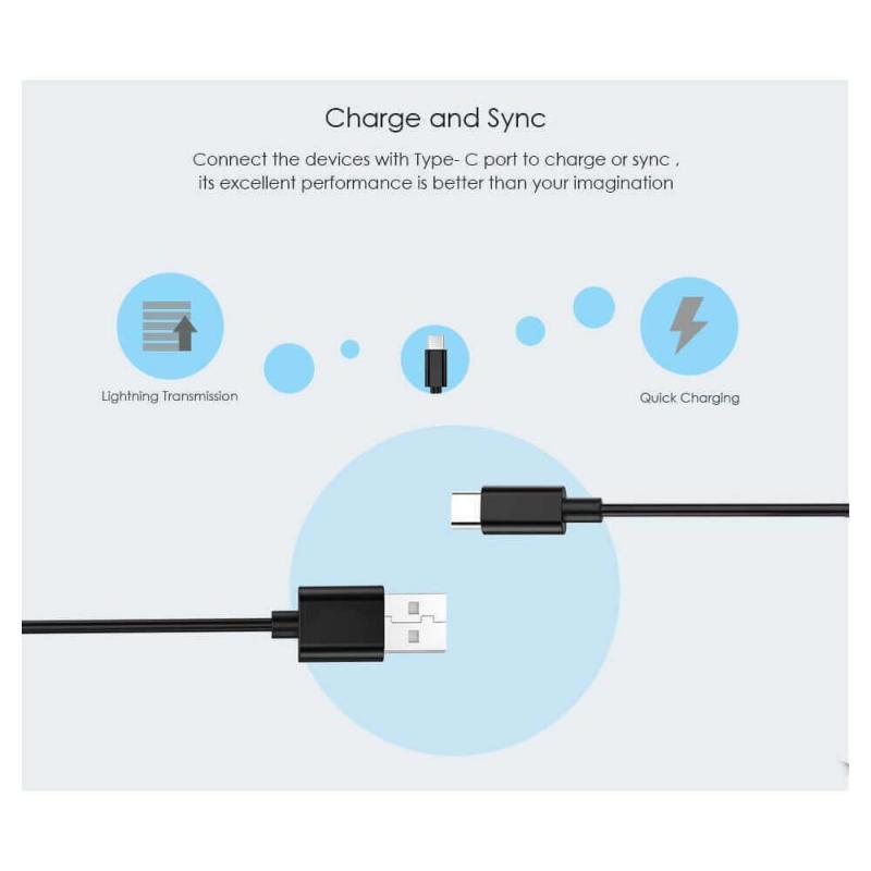 Kabel Data / Charger Usb Tipe C 3a Fast Charging Panjang 1m