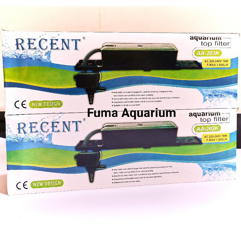 RECENT AA 203K Top Filter Box komplit - filter atas Aquarium full set lengkap Aquascape Filter Gantung