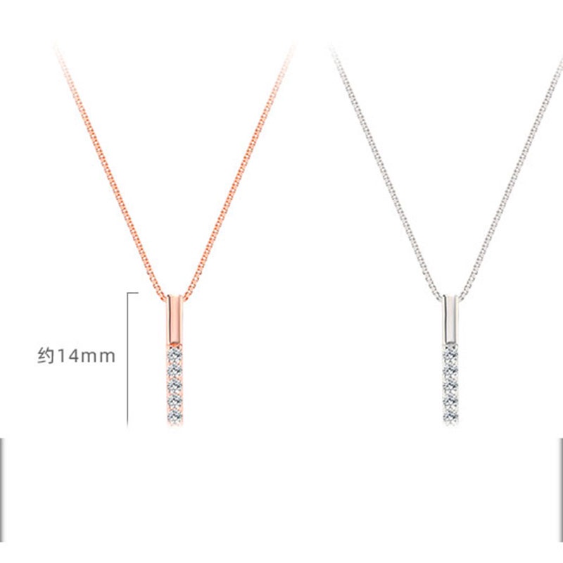 Women Simple Geometric rectangular bar Cubic Zircon Choker Metal Necklace / Ladies Simple Clavicle Chain Shiny Exquisite Charm Necklaces / Elegant Clavicle Necklace / Popular Choker Necklace / Girlfriends Gifts Jewelry Accessories