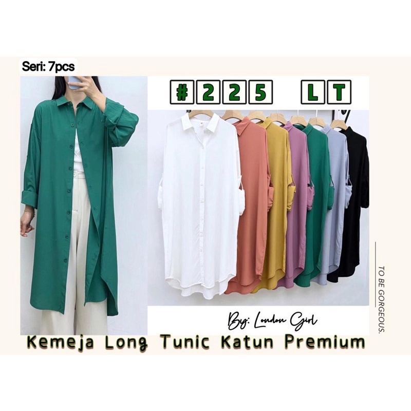 Kemeja Long Tunik polos London Girl Original