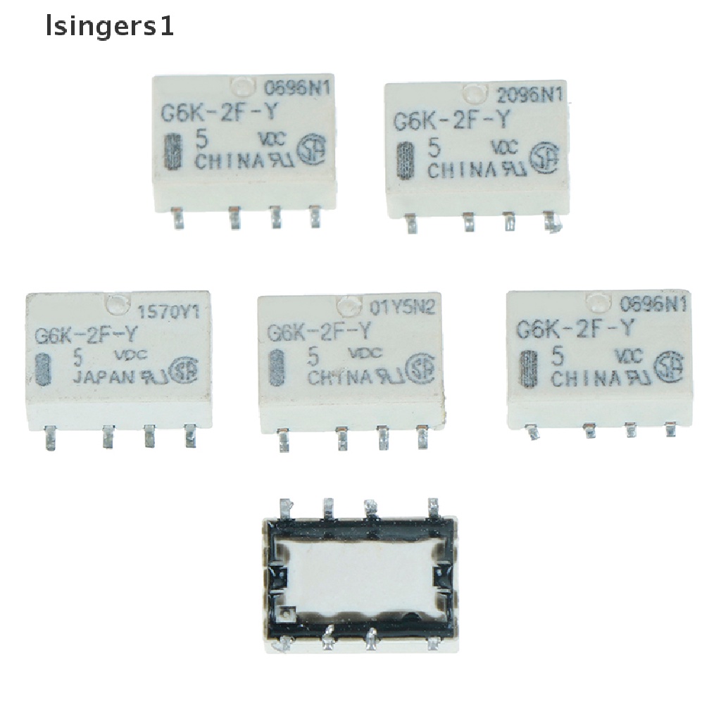 (lsingers1) 5pcs relay Sinyal dc 5v smd g6k-2f-y 8pin Untuk omron relay