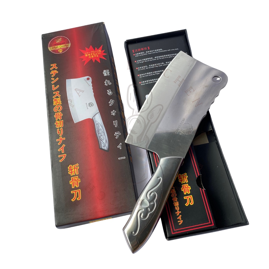 Pisau Daging Stainless Steel / Pisau Koki B018 / B-268 / Parang Stainless Tebal/ Pisau Dapur Koki Ci