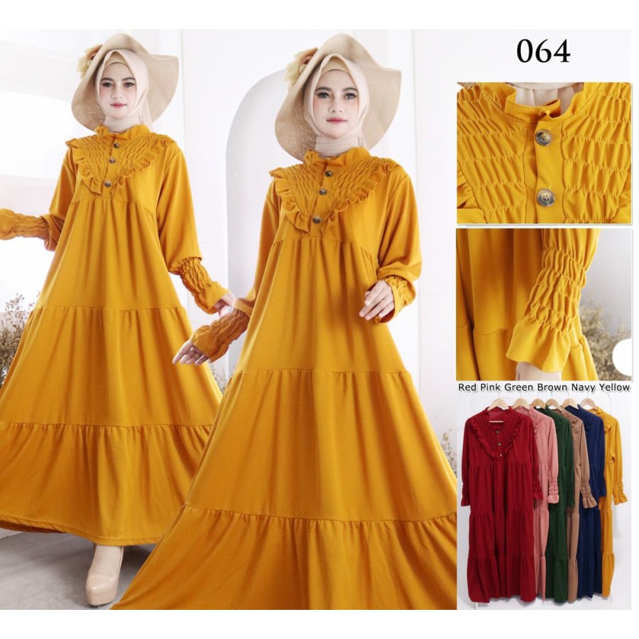 Baju Gamis Bordir Lebaran Wanita Dewasa Busui Berhijab Terbaru 2021 Maxi Mulan Bahan Moscrepe LD 100