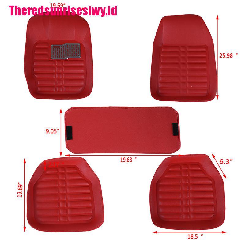 【Theredsunrisesiwy.id】5Pcs/set universal car auto floor mats floor liner pu leather carpets