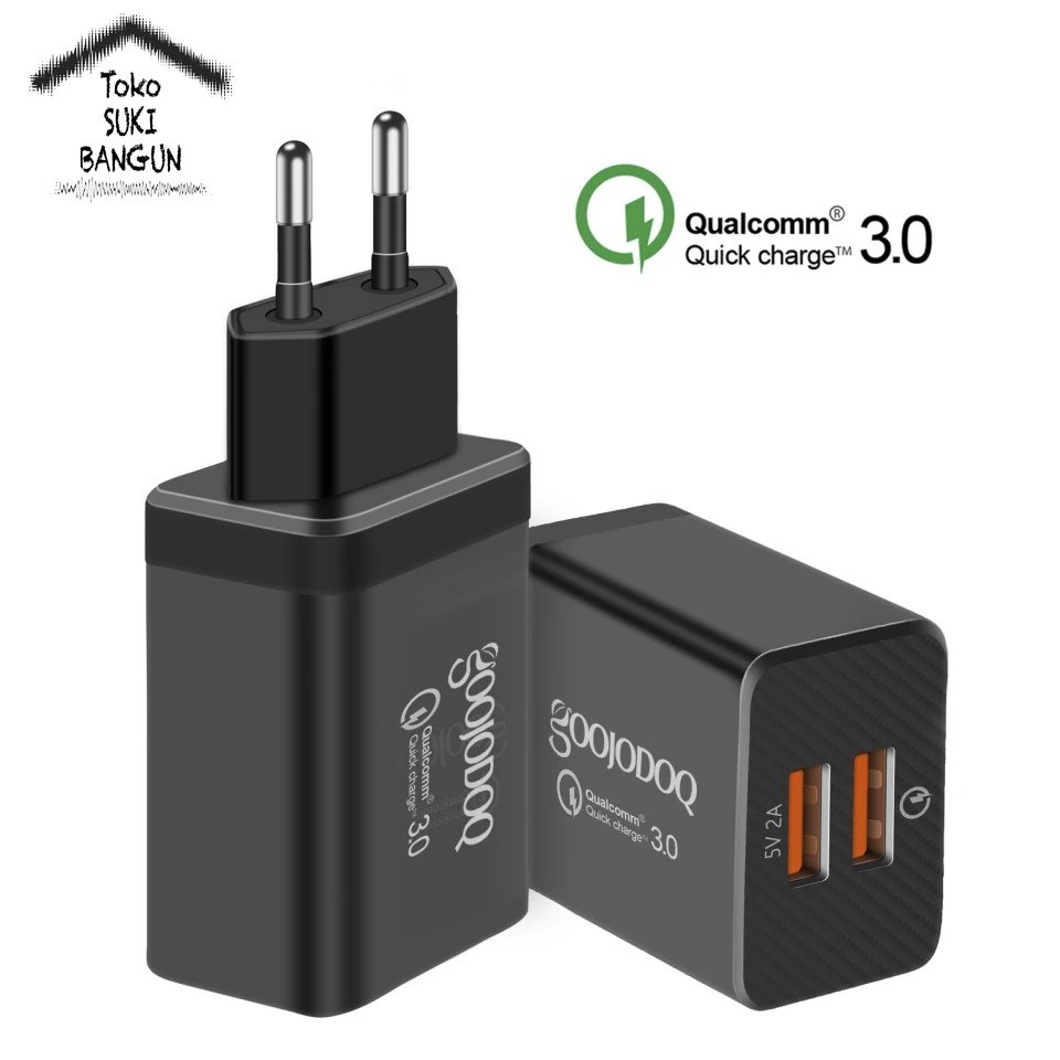 Quick Charge 3.0 Fast Charging Dual 2 USB Plug Charger Adapter Travel