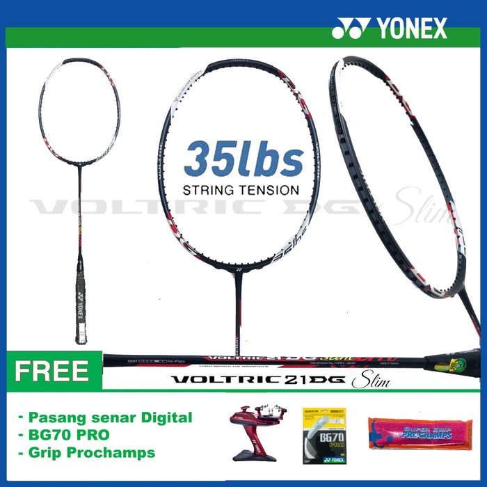 Jual Raket Badminton YONEX VOLTRIC 21 DG SLIM FREE PASANG SENAR BG 70 PRO Murah