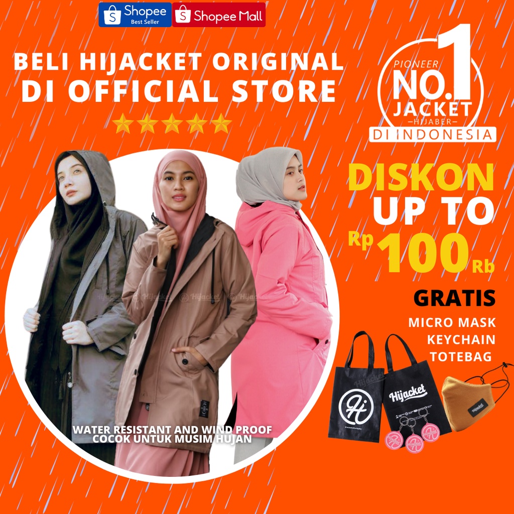✅Beli 1 Bundling 4✅ Hijacket IXORA Original Jacket Hijaber Jaket Wanita Muslimah Azmi Hijab Hijaket