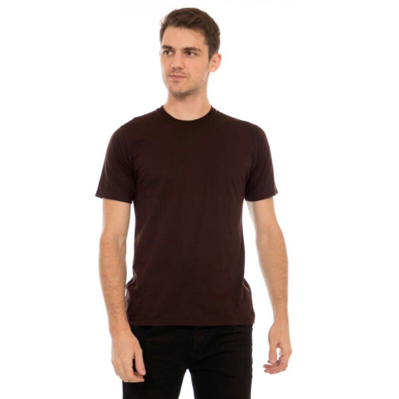 KAOS POLOS COKLAT TUA LENGAN PENDEK PRIA WANITA LOKAL QUALITY