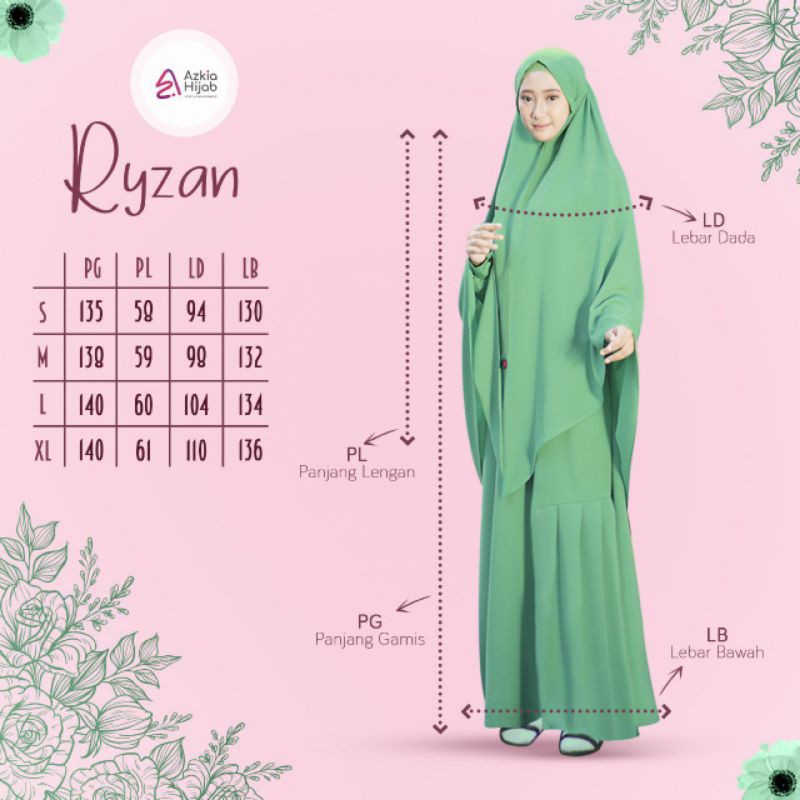 Gamis Ryzan by Azkia Hijab ORI gamis wolfis wollpeach
