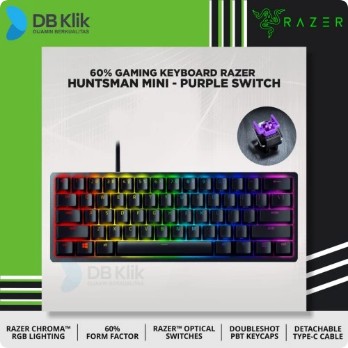 Keyboard Gaming RAZER Huntsman MINI - PURPLE 60% Clicky Optical Switch&quot;ORIGINAL&quot;