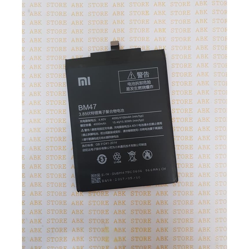 Batre Baterai Battery Xiaomi Redmi 3x 4x BM47 ORIGINAL 100