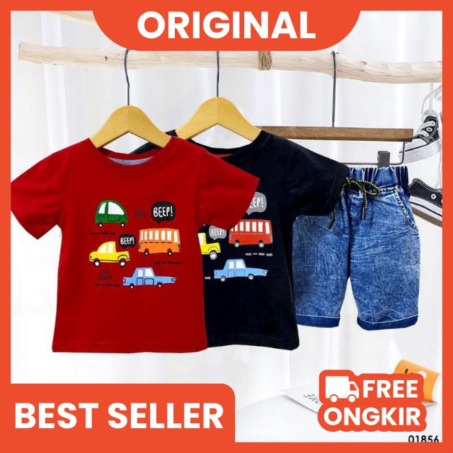 [1-6th] Overall Set Anak Laki Laki 1 2 3 4 5 6 tahun JOVIE Jumpsuit Jeans dan kemeja Baju Anak Korean Style Import / setelan overall jumpsuit kemeja anak cowok import premium