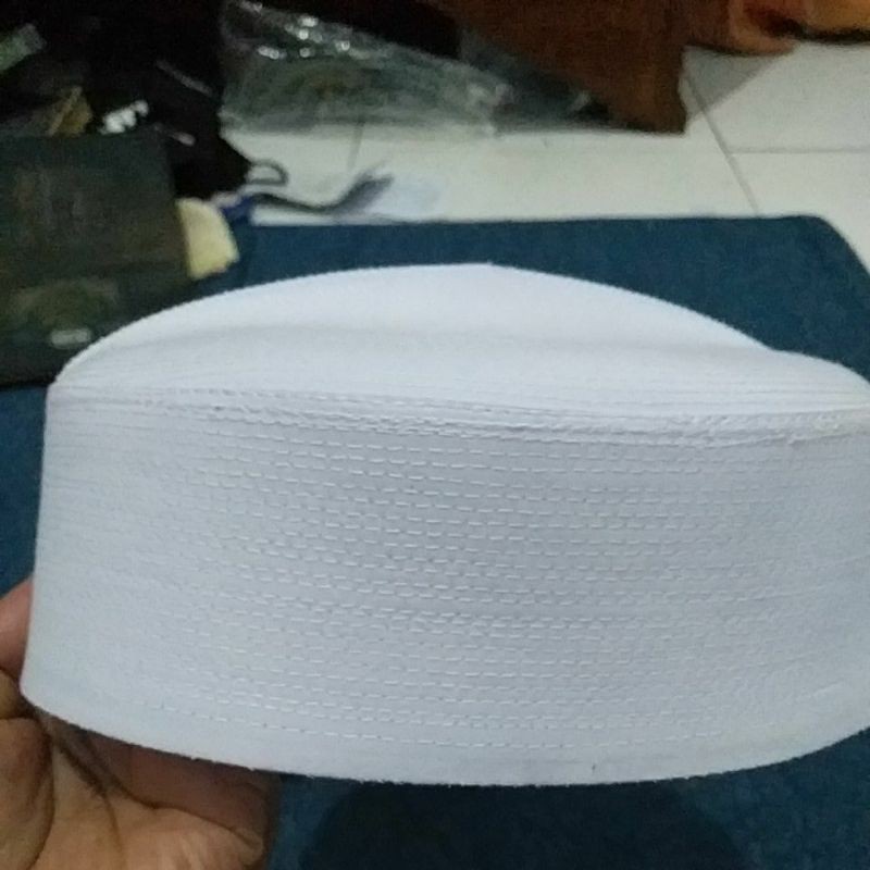peci putih sahara pendek 6cm dan 7cm