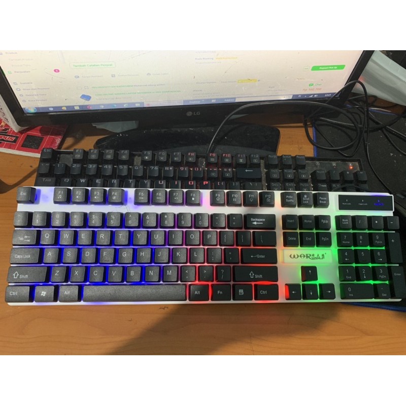 keyboard gaming warwolf k1 / keyboard warwolf k1 backlight RGB