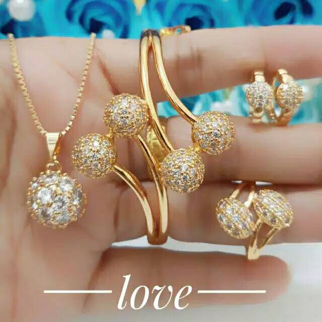 Perhiasan xuping set ,perhiasan wanita lapis emas