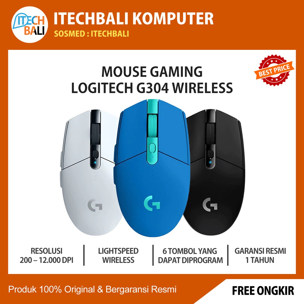 Mouse LOGITECH G304 Lightspeed Wireless Gaming | ITECHBALI