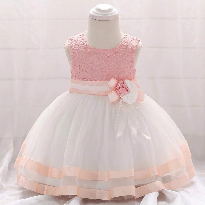 pink princess first communion dress