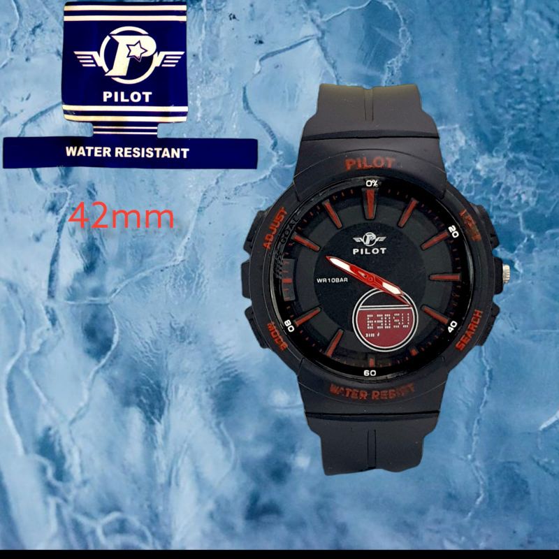 (Cod)Jam Tangan Cewek Pilot Anti Air/Water Resisst Strap Rubber/Karet(Dikirim Jakarta)