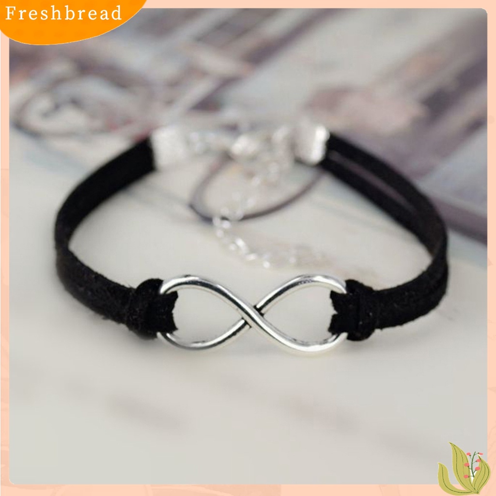 ?Fresh?? Gelang Tangan Unisex/Pasangan Tali Velvet Hias Simbol 8 Infinity Simple