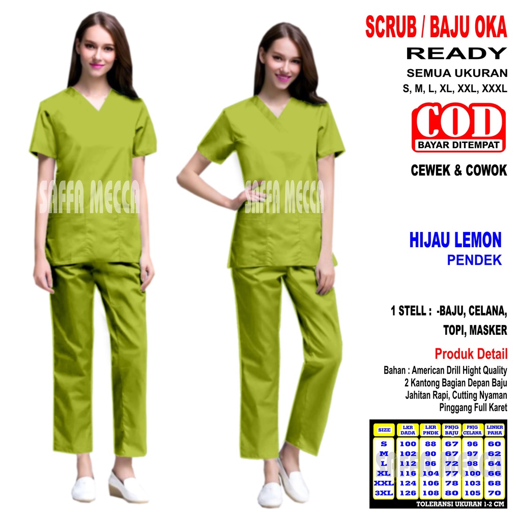 Baju OK Lengan Pendek Terbaru   Baju OKA Lengan Pendek Terbaru   Baju OK   Baju OKA   Scrub Perawat Lengan Pendek / Baju Jaga Lengan Pendek Pria &amp; Wanita Terbaru