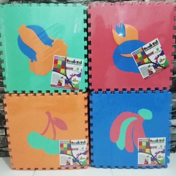 mainan anak puzzle lantai besar 30x30X0,8 huruf angka buah hewan evamat