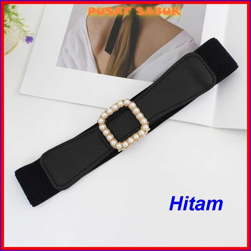 Belt Ikat Pinggang Wanita Sabuk Gesper Fashion Cewek Karet Aksesoris Korea Kecil Gasper Pingang Warna Murah Import Grosir baru kecil Kain Bahan Hitam Putih Kekinian Cantik Dewasa Blet simpul ramping cm Inch Lingkar elastis Pesta asesoris Baru jumbo Bulat