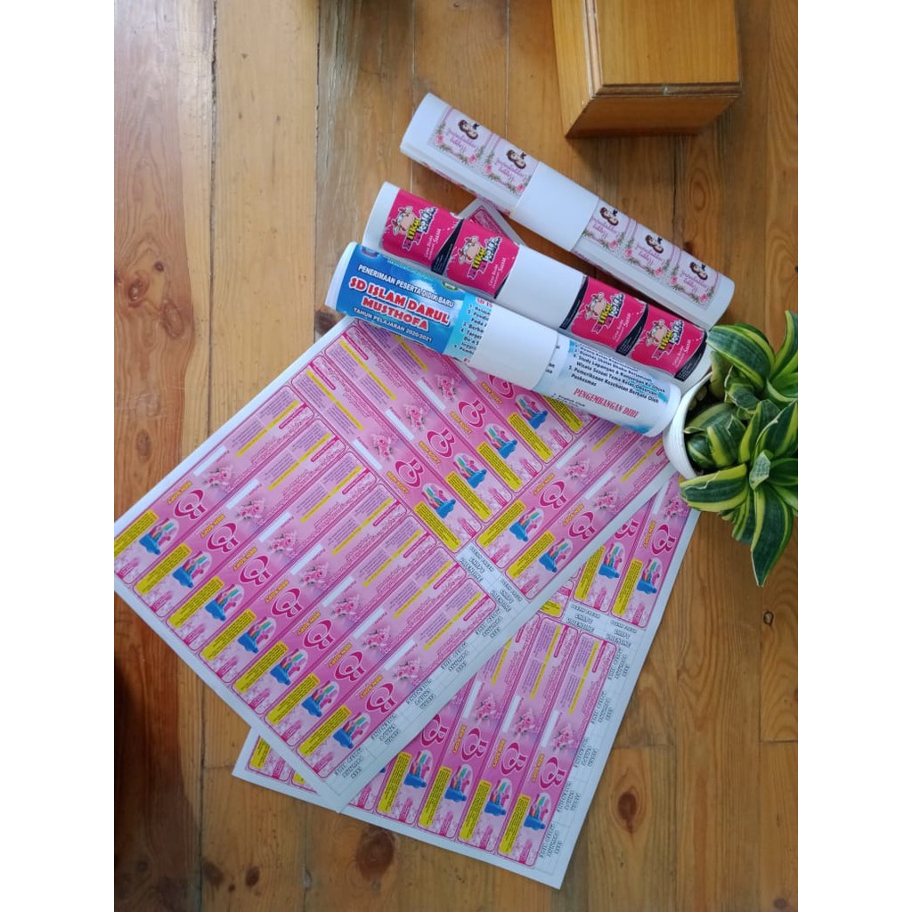 

Cetak sticker label bontak,vinyl,transparan uk a3+ full colur desain custom murah