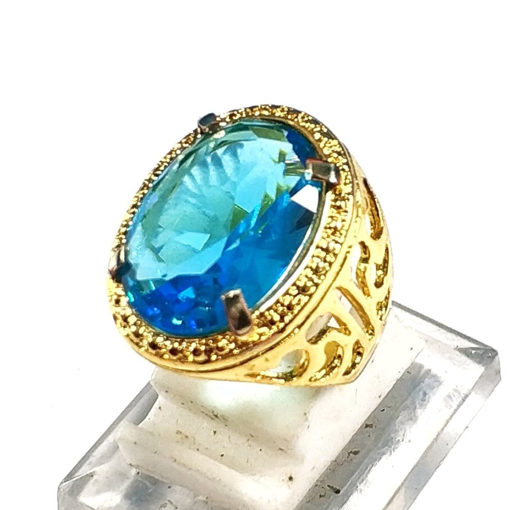 CINCIN BATU PERMATA BLUE TOPAZ SWISS