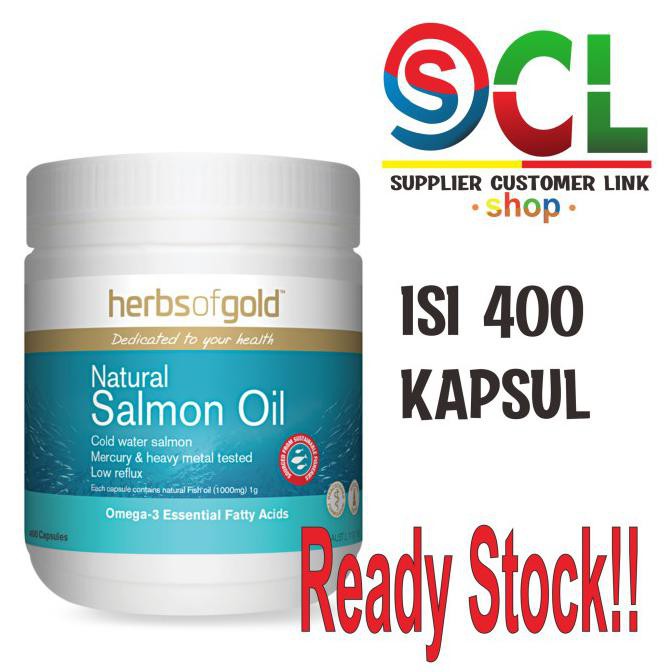 JNT COD]] Herbs of Gold Natural Salmon Oil 400 capsules - Minyak Ikan Omega 3 TERBARU Kode 1218