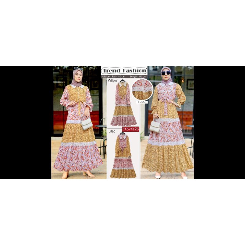 gamis brukat kombinasi extu original