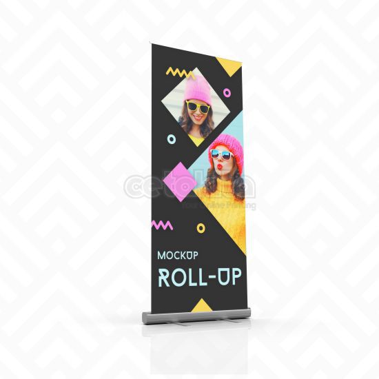 Roll Up Banner 60 x 160cm UV Cetak + Rangka + FREE TAS