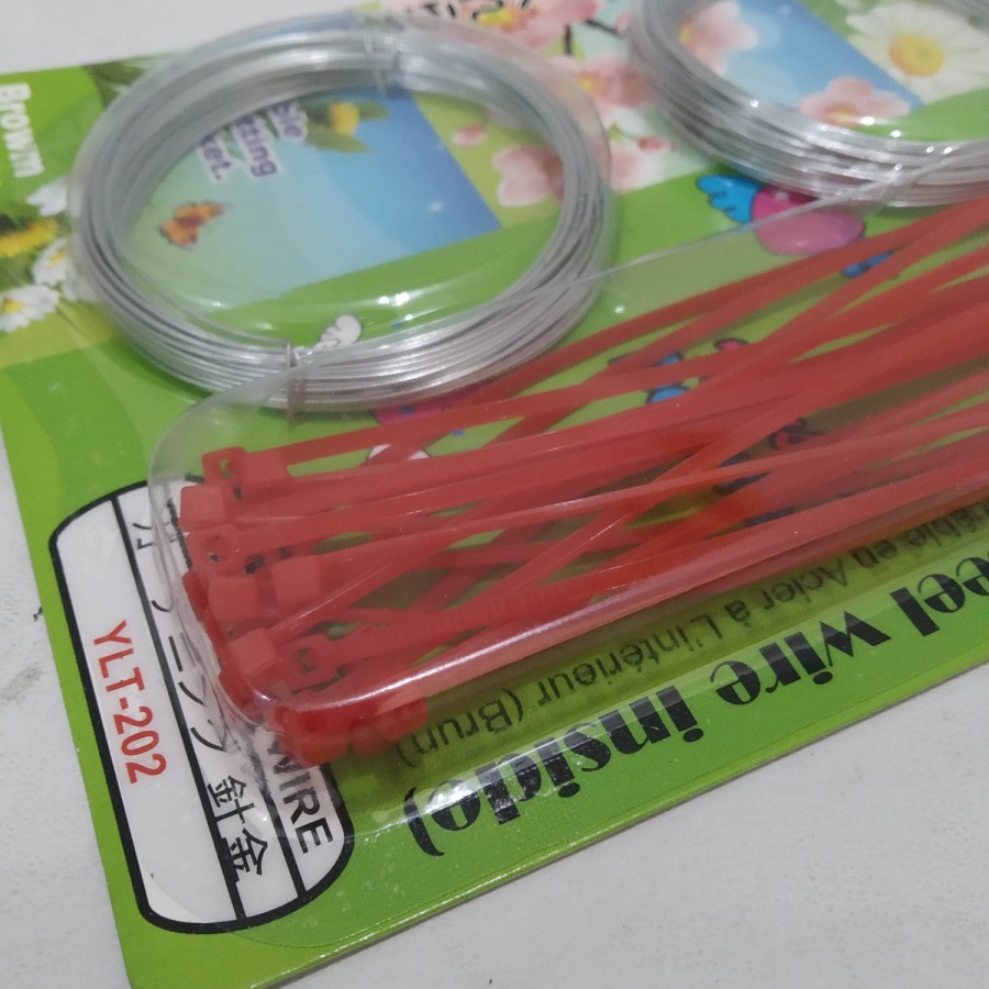 tali kawat baja steel wire bunga tanaman bonsai bonsay kerajinan gardening twist kabel ties tie wire set