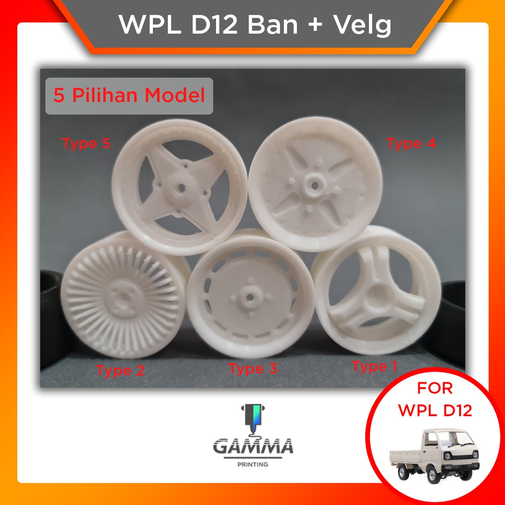 WPL D12 Velg Ban Drift Upgrade Suzuki Carry - PNP Hex