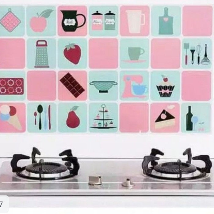 Wallpaper Stiker Kitchen Stiker Dinding Dapur Kamar Mandi - Kitchen Pink