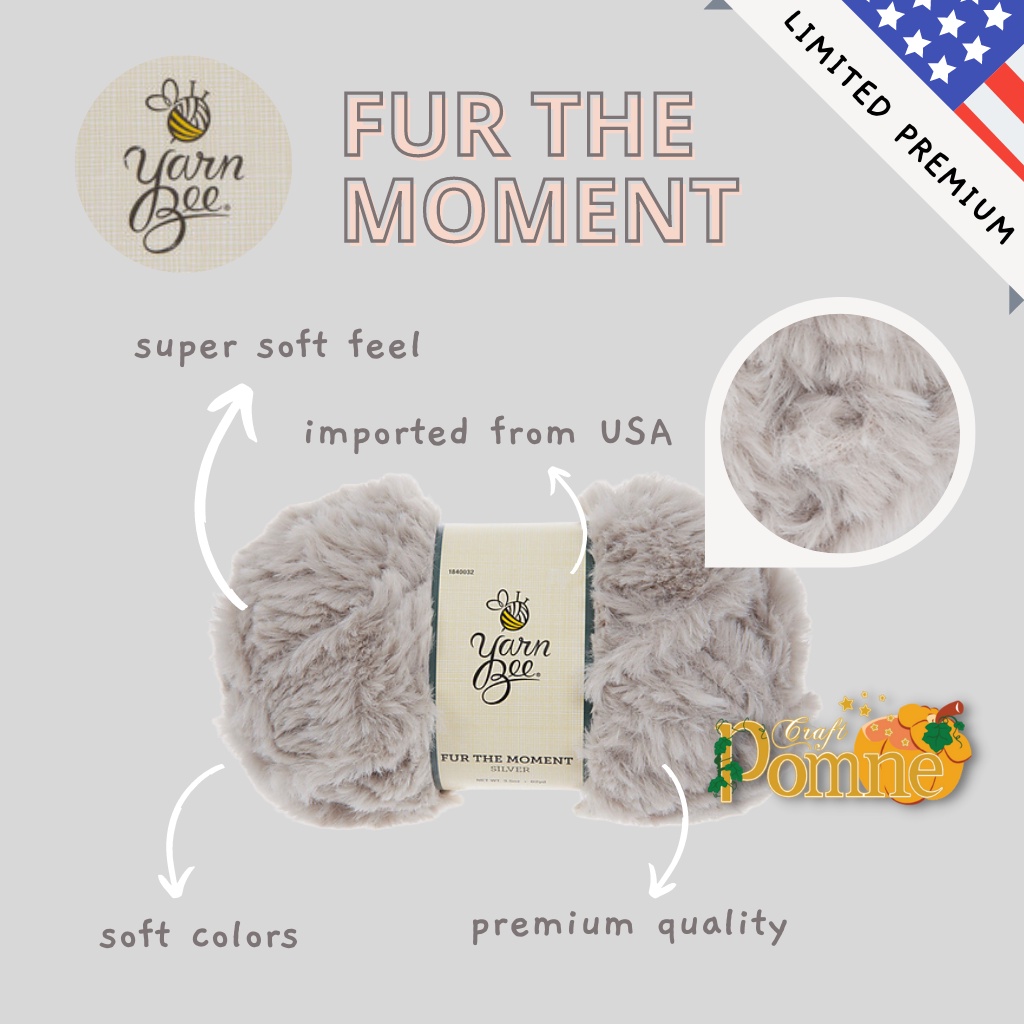 LIMITED USA - FUR THE MOMENT - CROCHET KNIT YARN FLUFFY FUZZY BENANG BULU