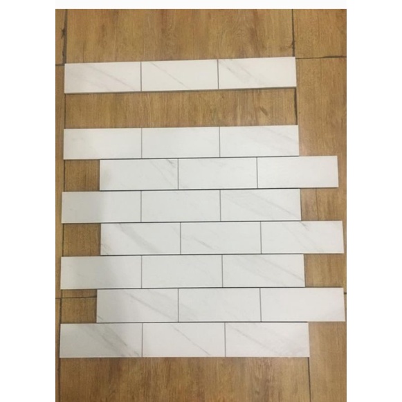 Mosaik Dinding Precut/ Nat Palsu Motif Batu Bata Subway Tile