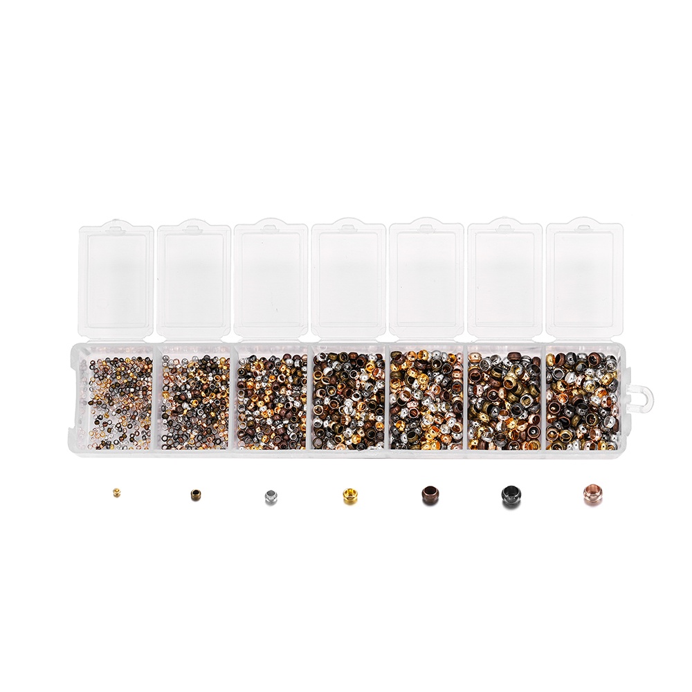 1750Pcs Manik-manik pengatur jarak ukuran campuran, manik-manik stop, set aksesori fashion diy