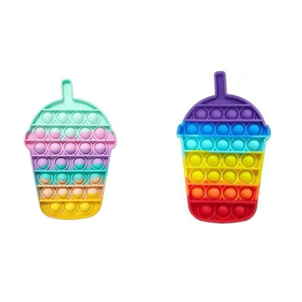 Fidget Toys Push POP IT / POPIT Mainan Anak Penghilang Stress Relieve Pop it Rainbow-Bubble Rainbow/Paste