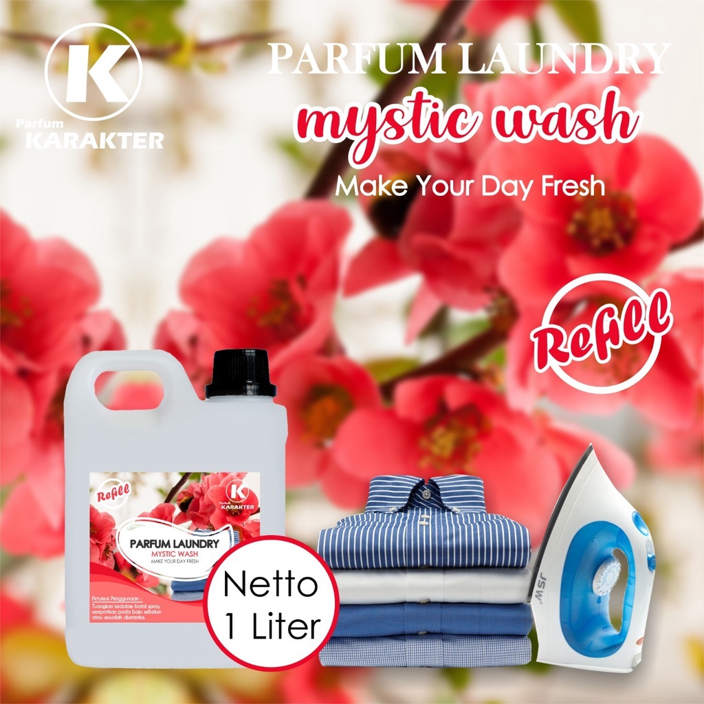 Parfum Laundry Mystic Wash 1 Liter | Pewangi Laundry Pakaian Harum Wangi Tahan Lama | Bisa Cod | Terlaris