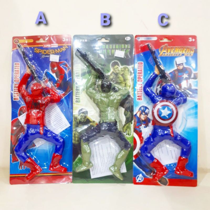 Mainan Anak Superhero Captain Amerika/Spiderman/Hulk Berjalan Merangkak