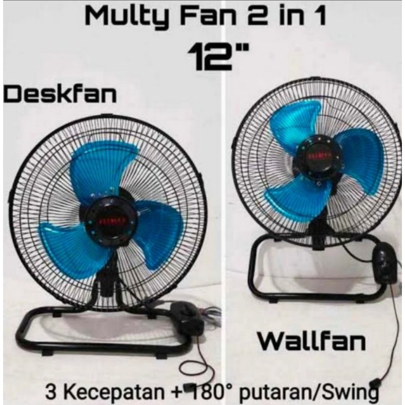 Kipas angin tornado/floorfan/deksfan 12&quot;2in1 aoyama full besi