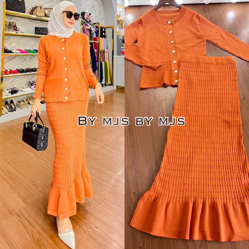 READY STOCK SET ROK RAJUT CARDI PREMIUM IMPORT/SET ROK RAJUT PRILLY REALPICT