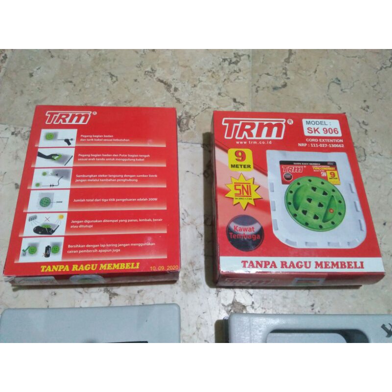 Kabel Box/ Kabel roll/ Kabel Gulung Listrik 9 m Gepeng TRM Cordbest Steker gepeng tanpa switch