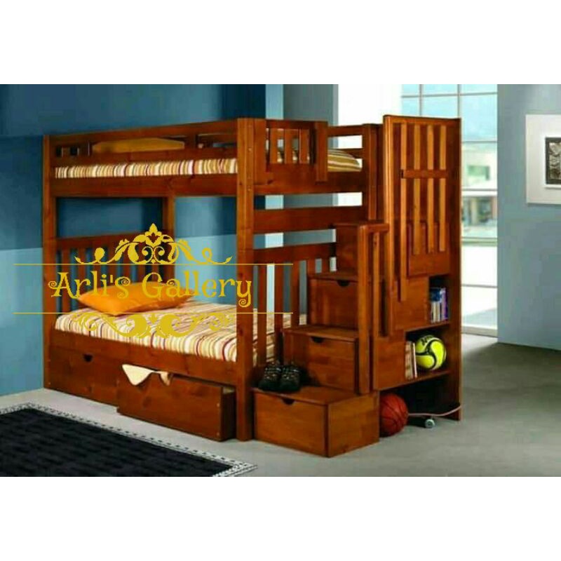 tempat tidur dipan tingkat kayu jati furniture jepara